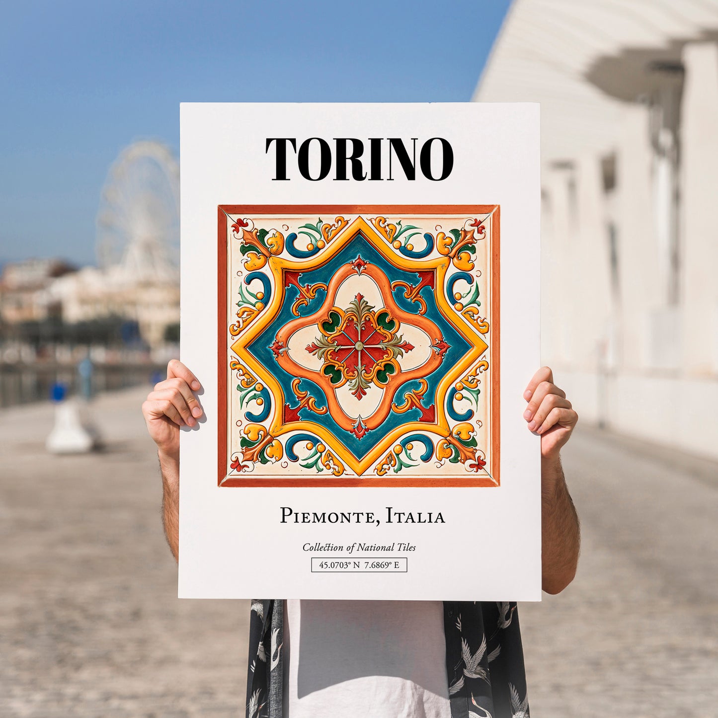 Torino, Italy – Away From Home Poster, no-text version framed in wood