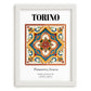 Torino, Italy – Away From Home Poster, placed in minimal white frame
