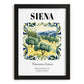 Siena, Italy – Travel Poster, in sleek black frame