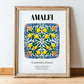 Amalfi, Italy – Travel Poster, in wooden frame leaning on the floor