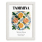 Taormina, Italy – Illustrated Travel Poster, placed in minimal white frame