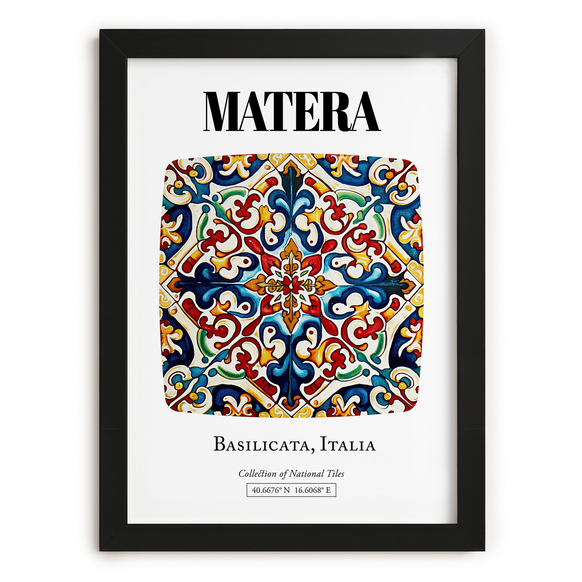 Matera, Italy – Travel Print, in sleek black frame