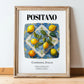 Positano, Italy – Travel Poster, in wooden frame leaning on the floor