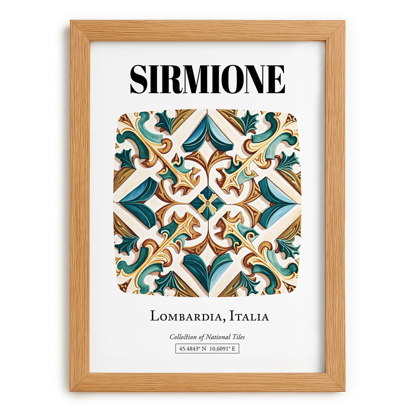 Sirmione, Italy – Travel Print, set in oak frame