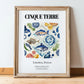 Cinque Terre, Italy – Travel Poster, in wooden frame leaning on the floor