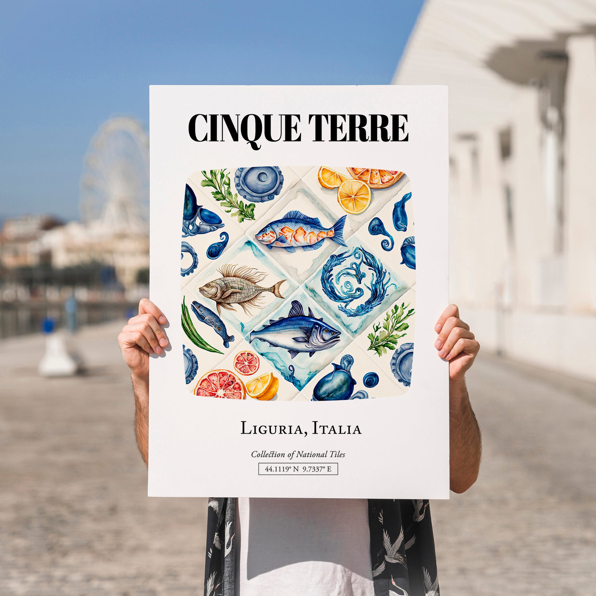 Cinque Terre, Italy – Travel Poster, no-text version framed in wood