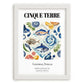 Cinque Terre, Italy – Travel Poster, placed in minimal white frame