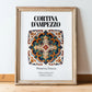 Cortina D'ampezzo, Italy – Country Culture Poster, in wooden frame leaning on the floor
