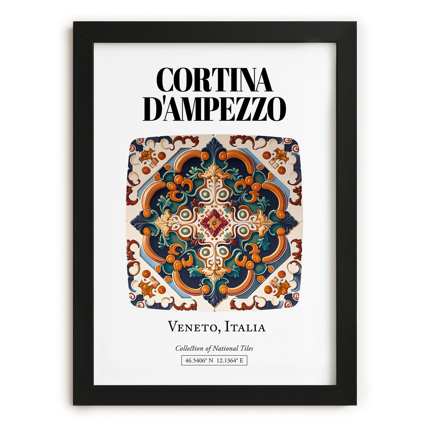 Cortina D'ampezzo, Italy – Country Culture Poster, in sleek black frame