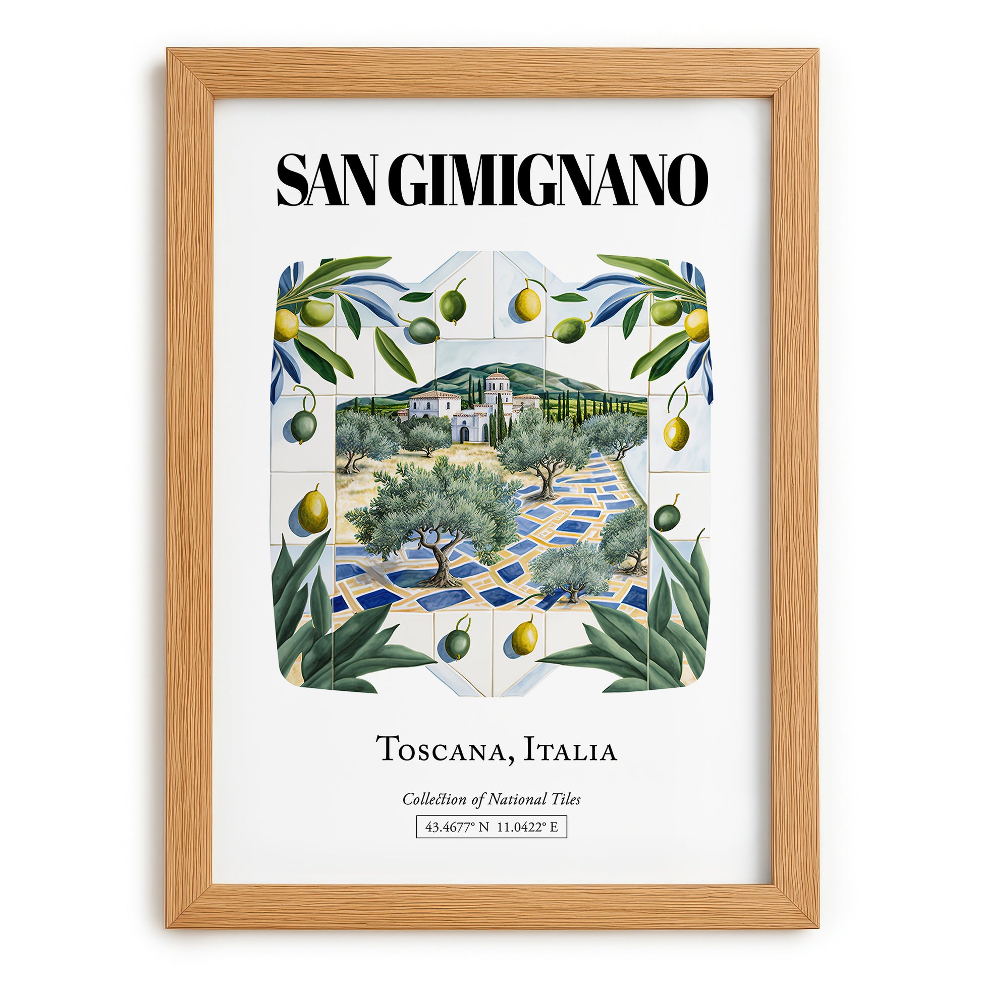 San Gimignano, Italy – Travel Wall Decor, set in oak frame