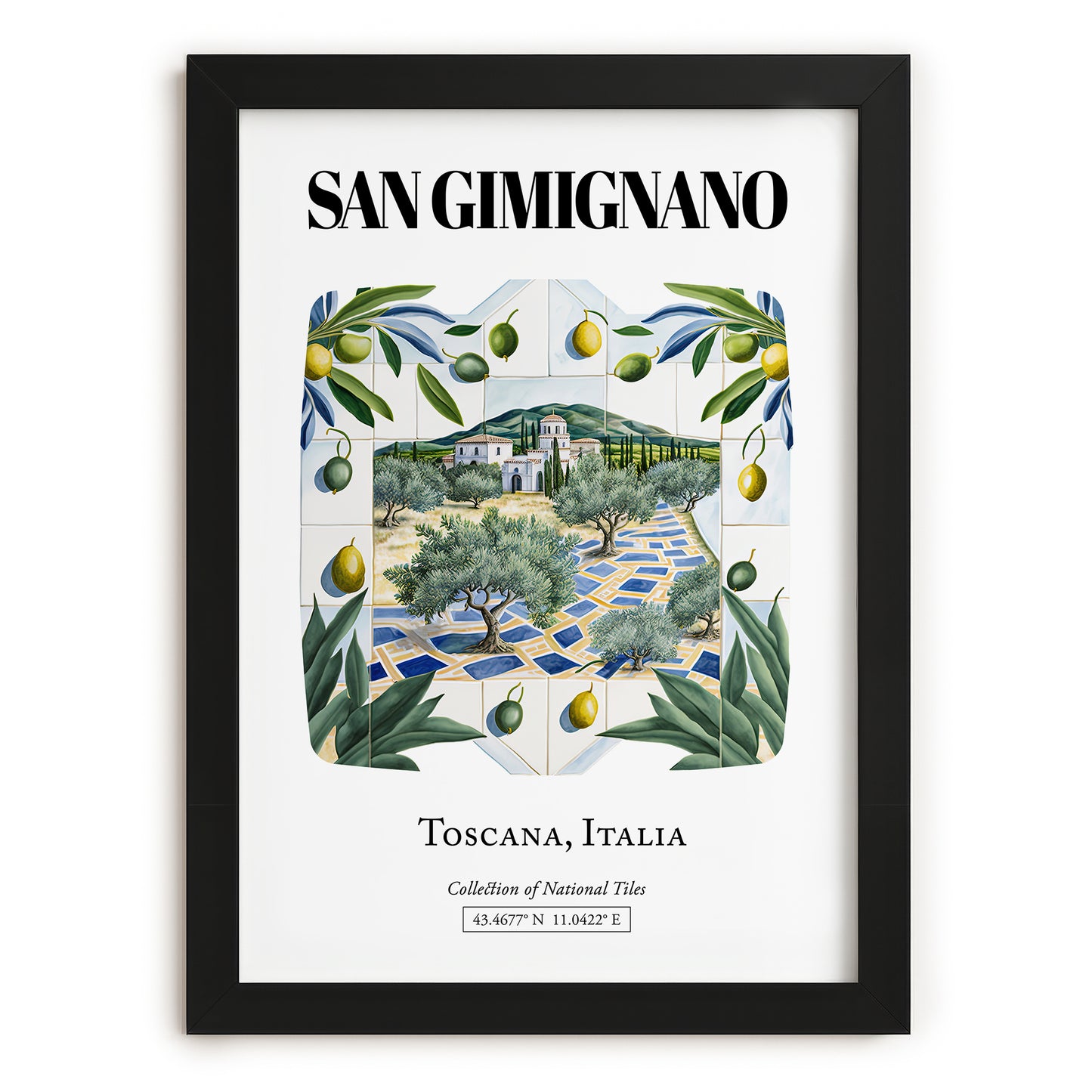 San Gimignano, Italy – Travel Wall Decor, in sleek black frame