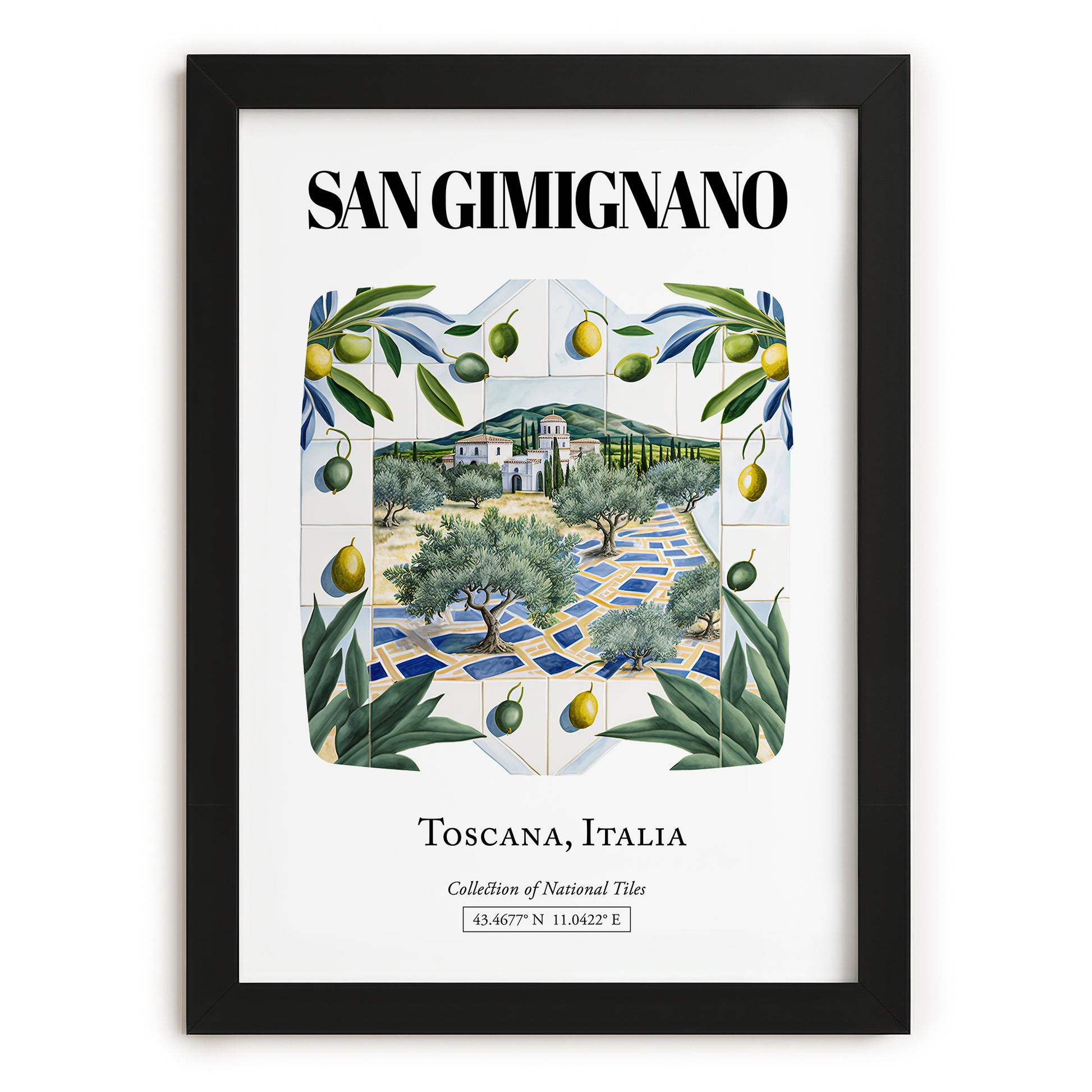 San Gimignano, Italy – Travel Wall Decor, in sleek black frame