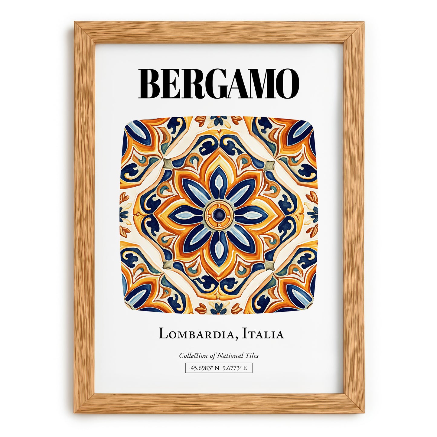 Bergamo, Italy – Travel Memories Wall Print, set in oak frame