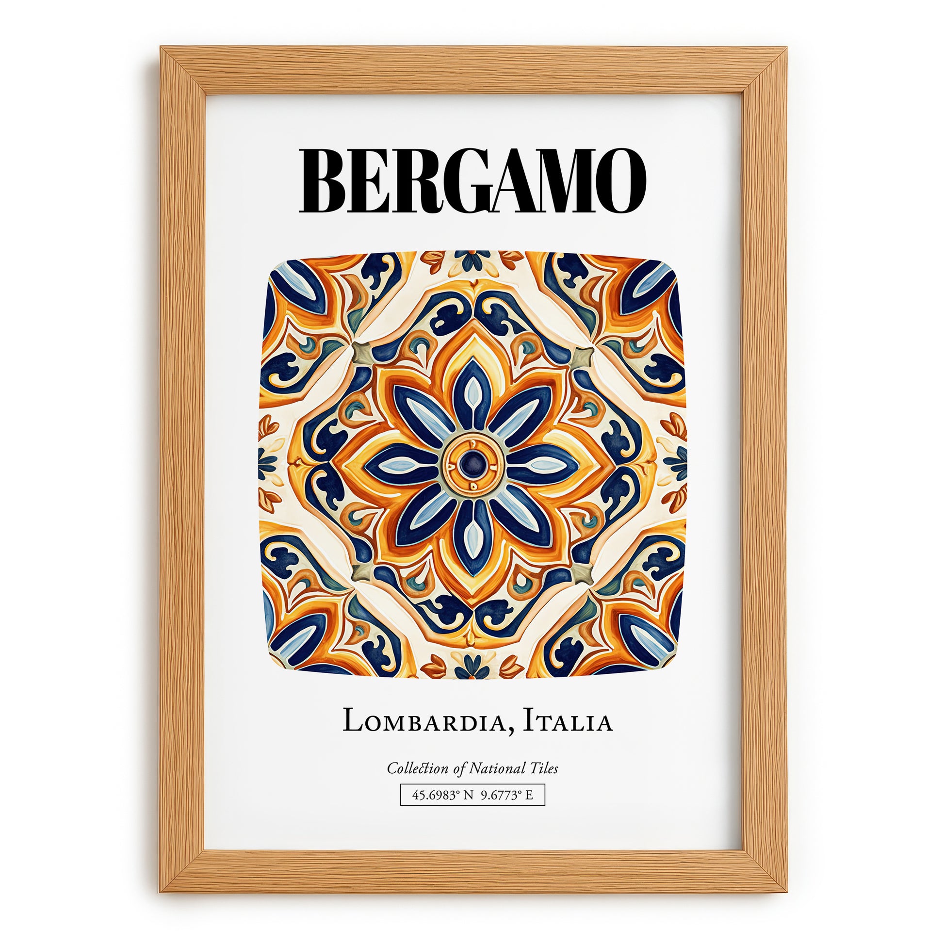Bergamo, Italy – Travel Memories Wall Print, set in oak frame
