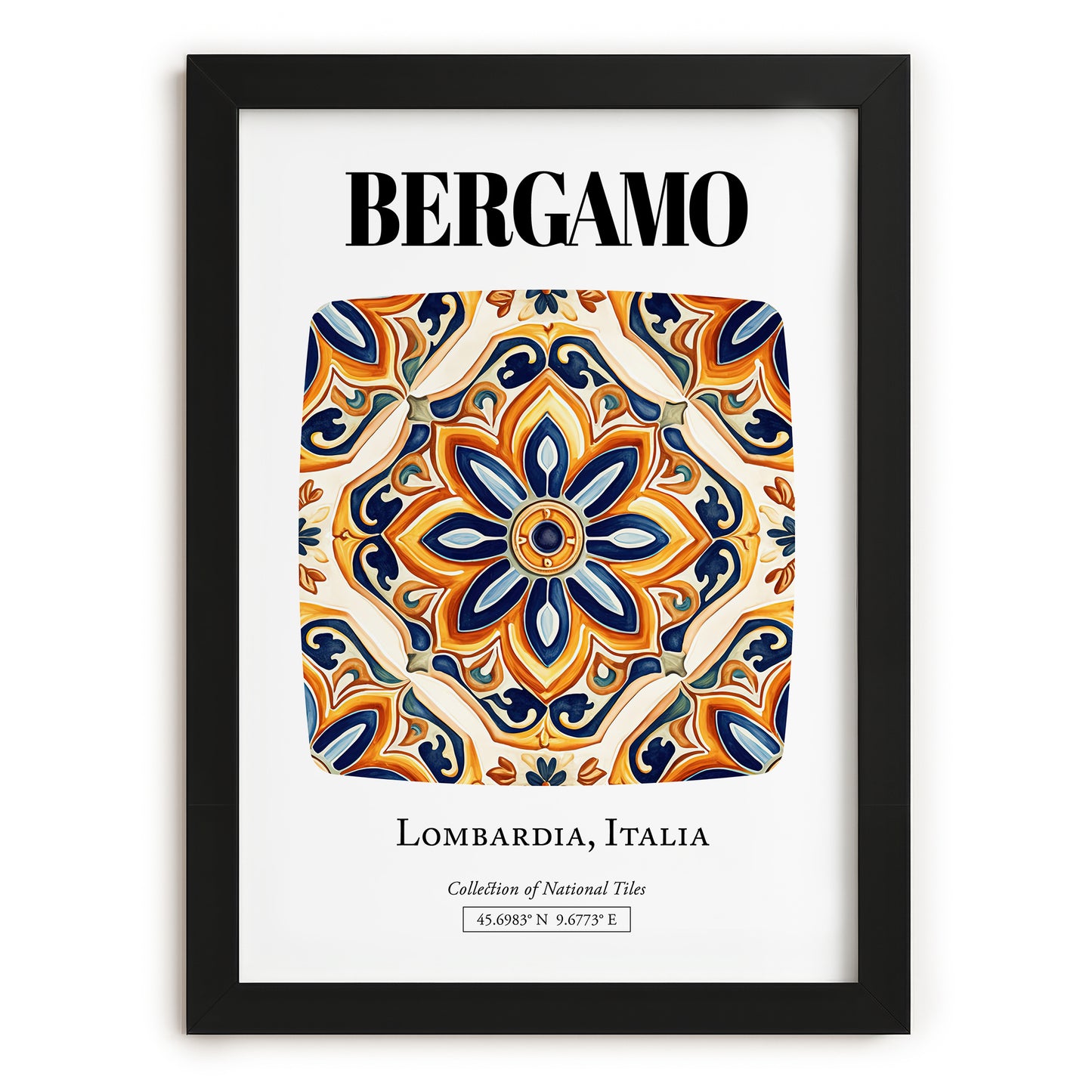 Bergamo, Italy – Travel Memories Wall Print, in sleek black frame