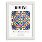 Rimini, Italy – Illustrated Travel Poster, placed in minimal white frame