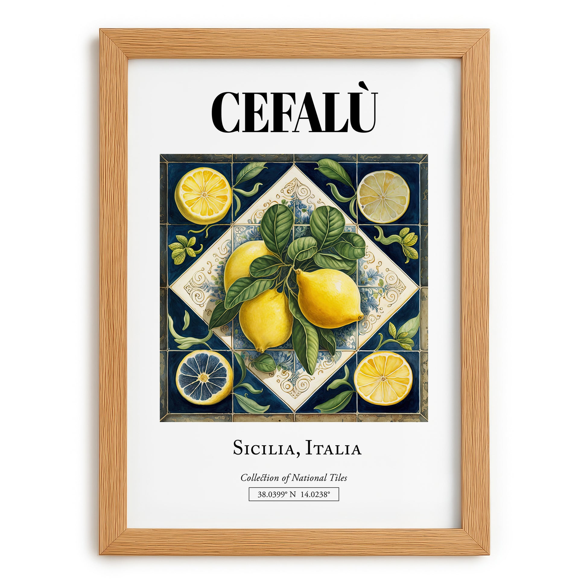 Cefalù, Italy – Travel Print, set in oak frame
