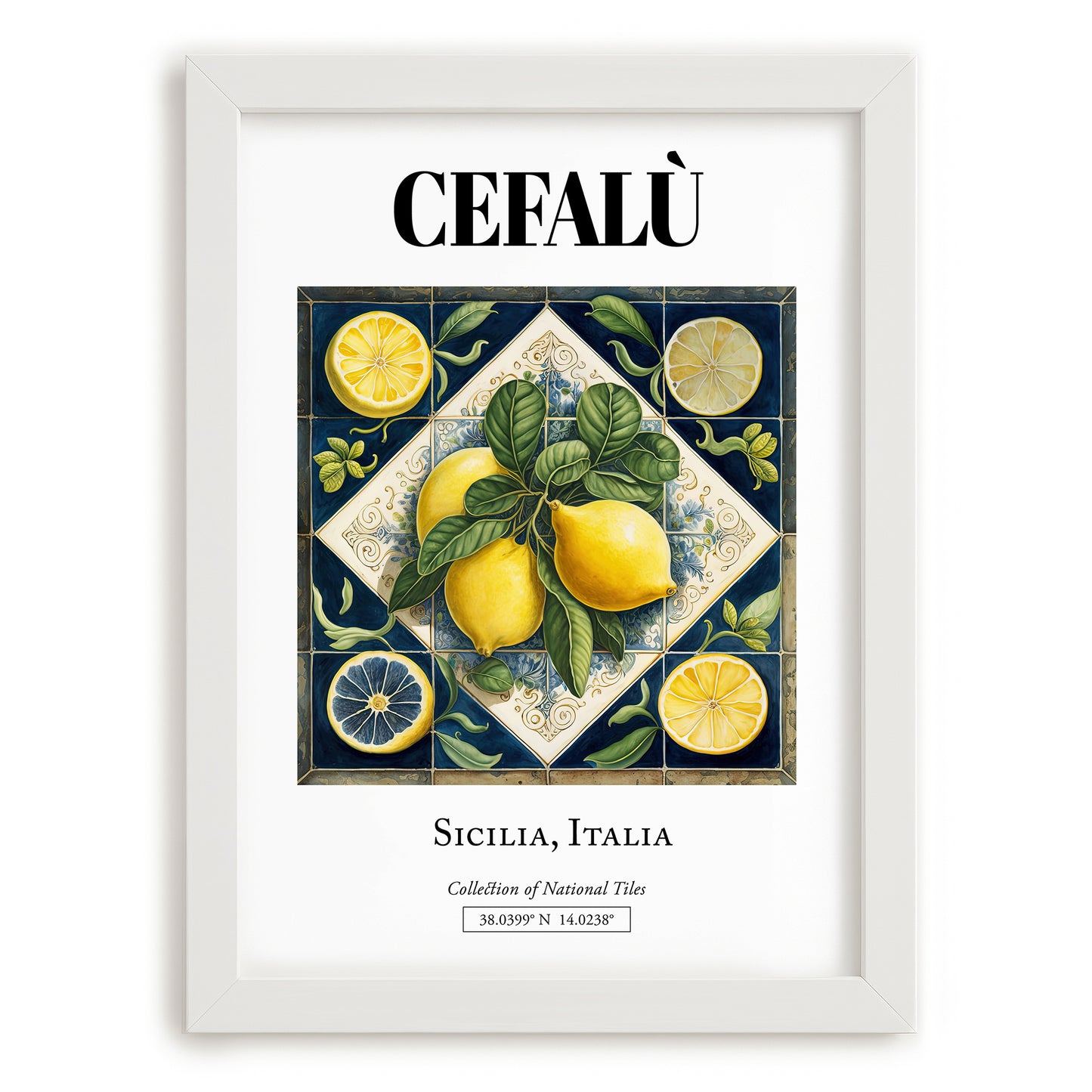Cefalù, Italy – Travel Print, placed in minimal white frame