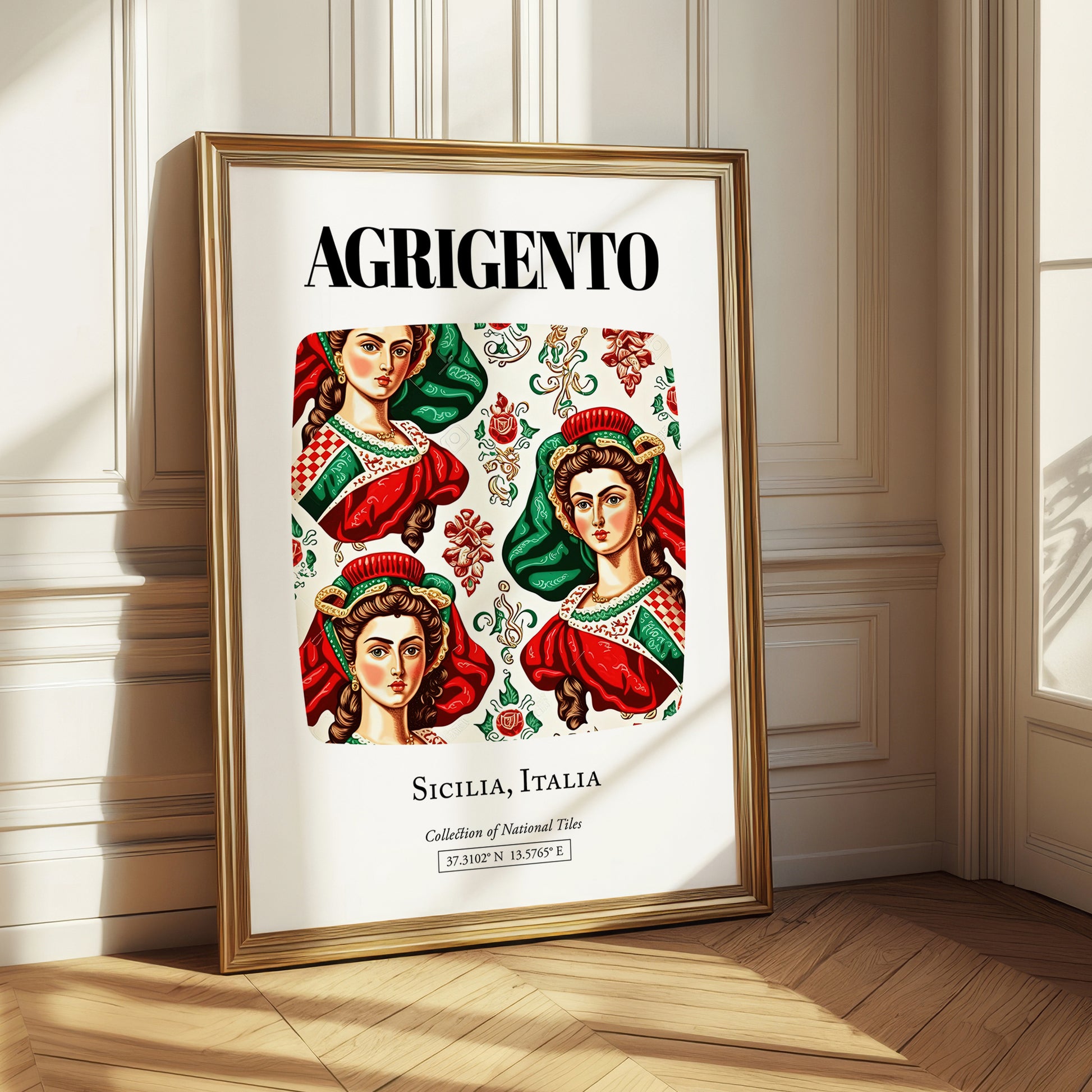 Agrigento, Italy – Minimalist Travel Print, styled in a charming Paris street view