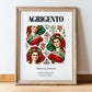 Agrigento, Italy – Minimalist Travel Print, in wooden frame leaning on the floor
