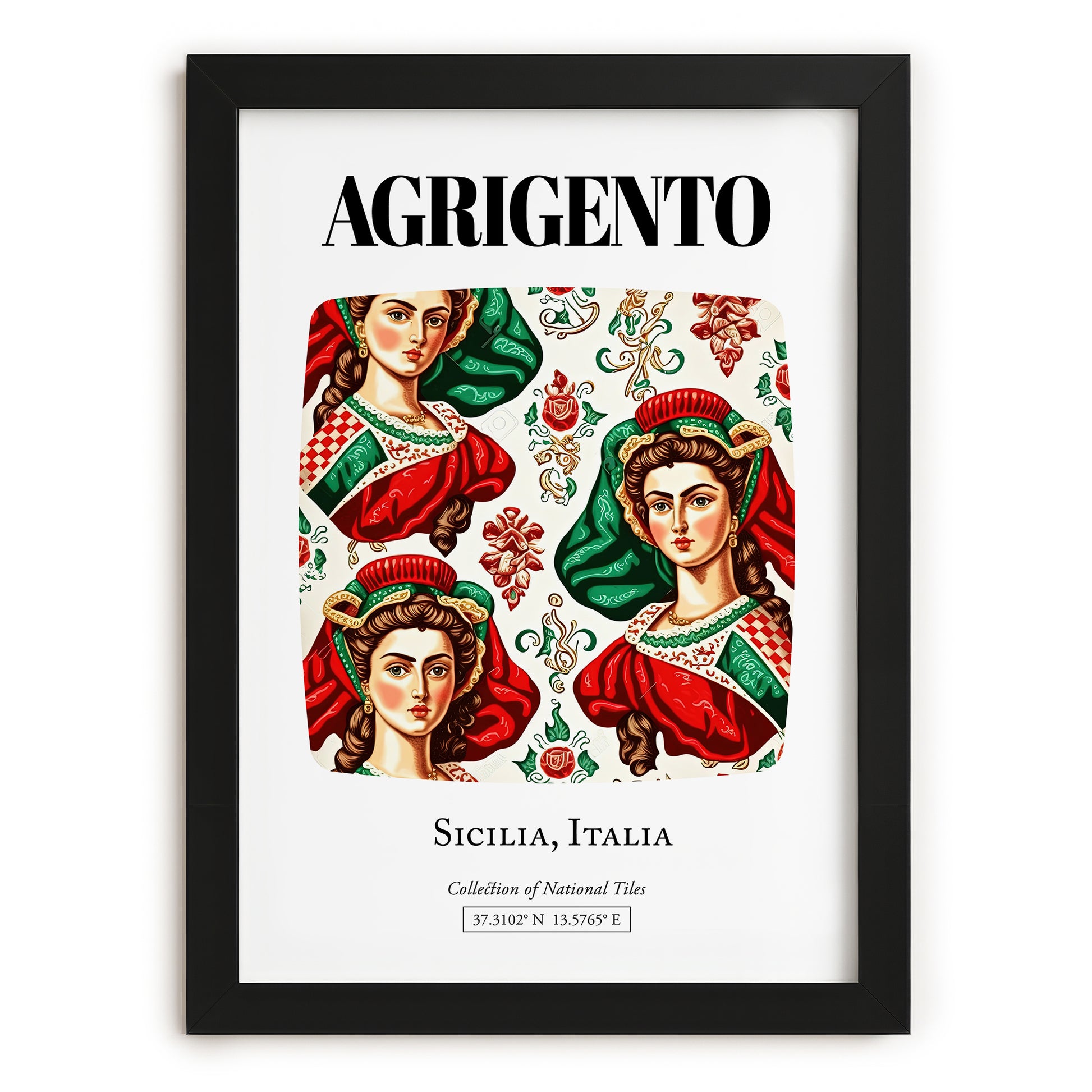 Agrigento, Italy – Minimalist Travel Print, in sleek black frame