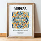 Modena, Italy – Travel Poster, in wooden frame leaning on the floor