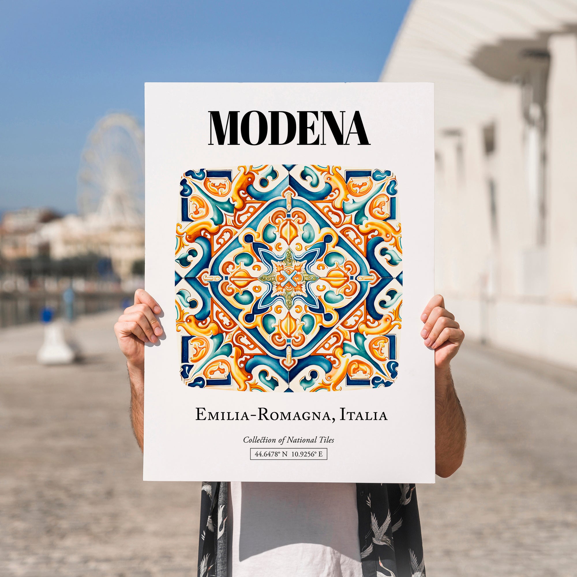 Modena, Italy – Travel Poster, no-text version framed in wood