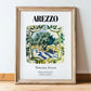 Arezzo, Italy – Travel Wall Art, in wooden frame leaning on the floor