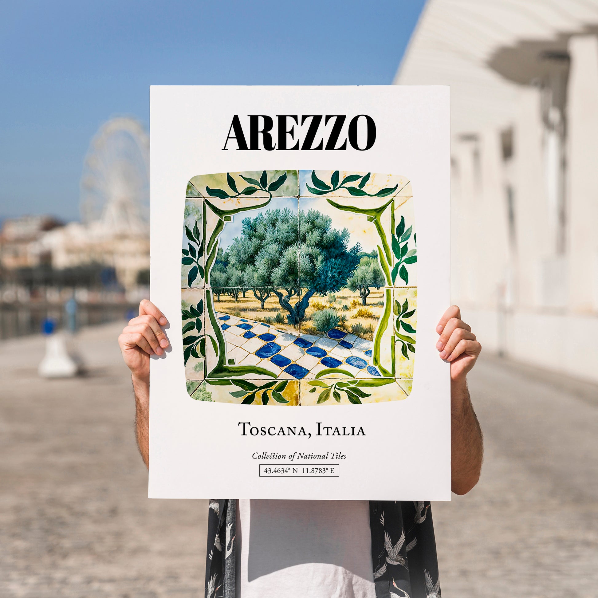 Arezzo, Italy – Travel Wall Art, no-text version framed in wood
