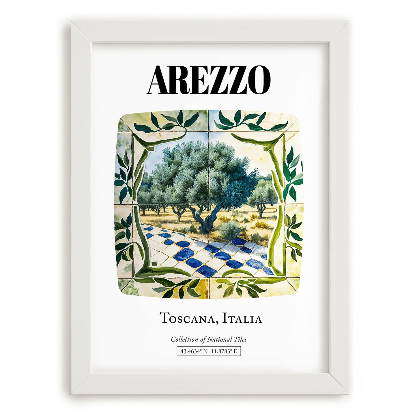 Arezzo, Italy – Travel Wall Art, placed in minimal white frame