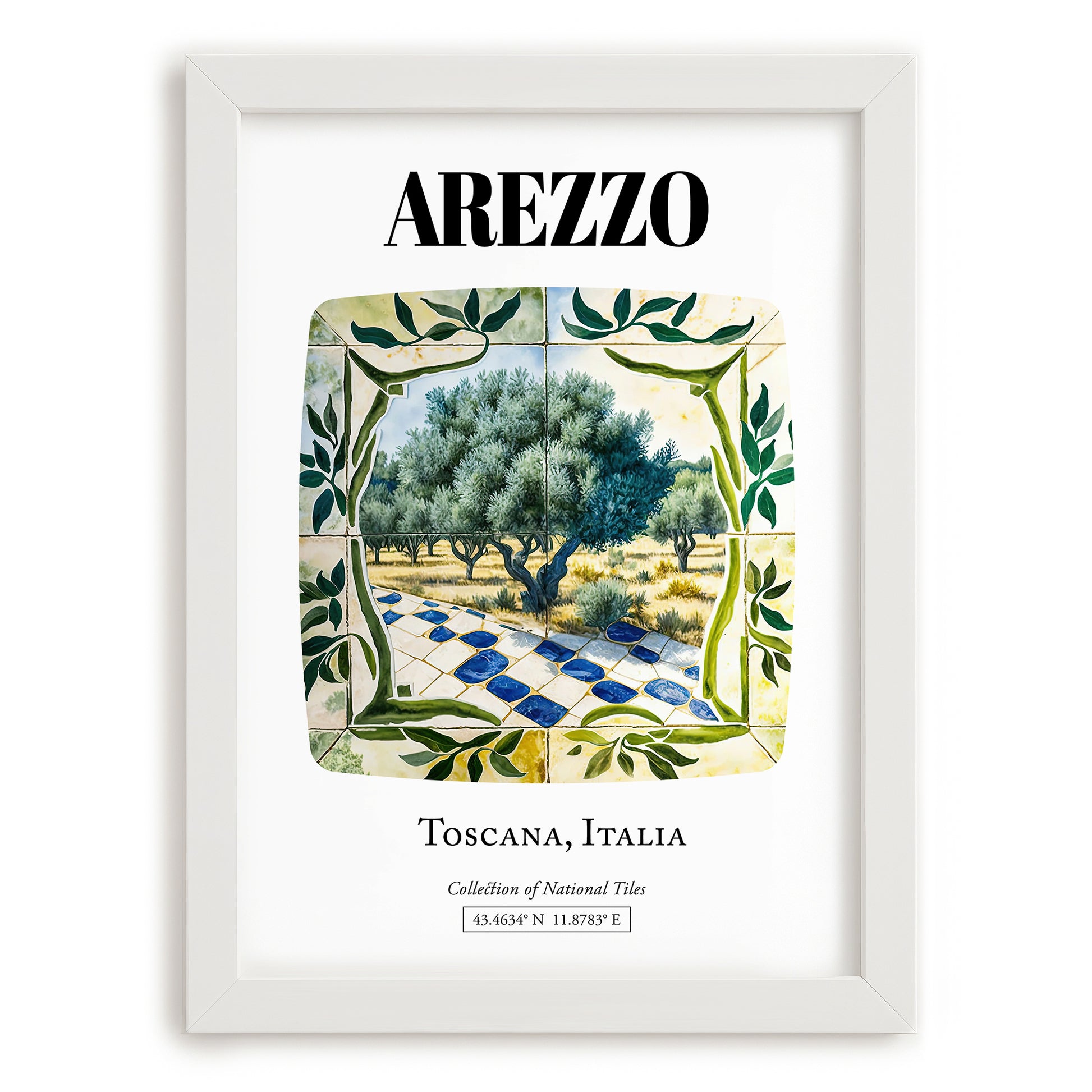 Arezzo, Italy – Travel Wall Art, placed in minimal white frame