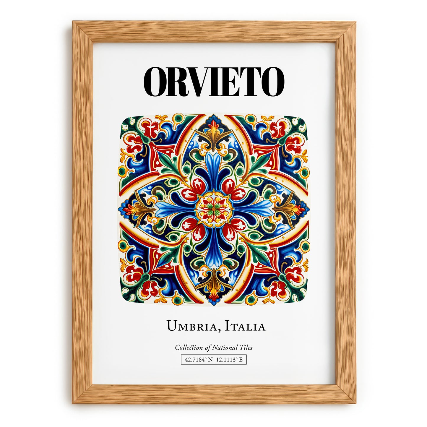 Orvieto, Italy – Country Culture Poster, set in oak frame