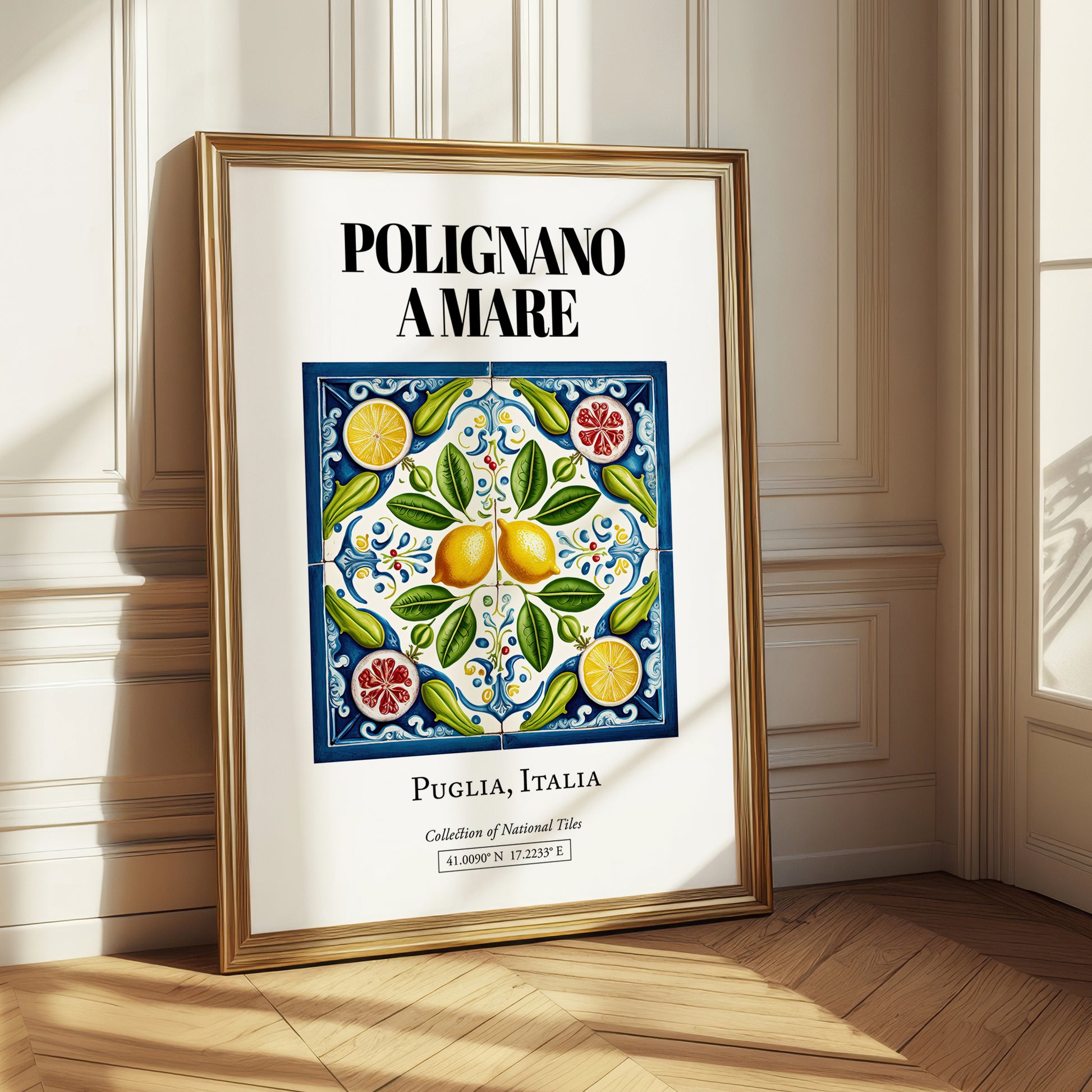 Polignano A Mare, Italy – Illustrated Travel Poster, styled in a charming Paris street view
