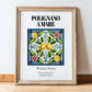 Polignano A Mare, Italy – Illustrated Travel Poster, in wooden frame leaning on the floor