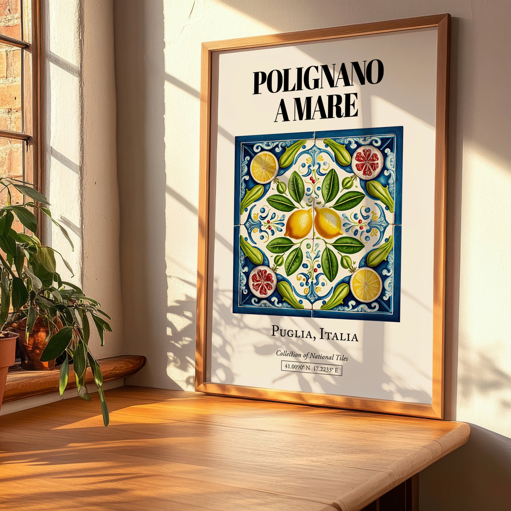 Polignano A Mare, Italy – Illustrated Travel Poster, clean layout with no caption