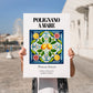 Polignano A Mare, Italy – Illustrated Travel Poster, no-text version framed in wood