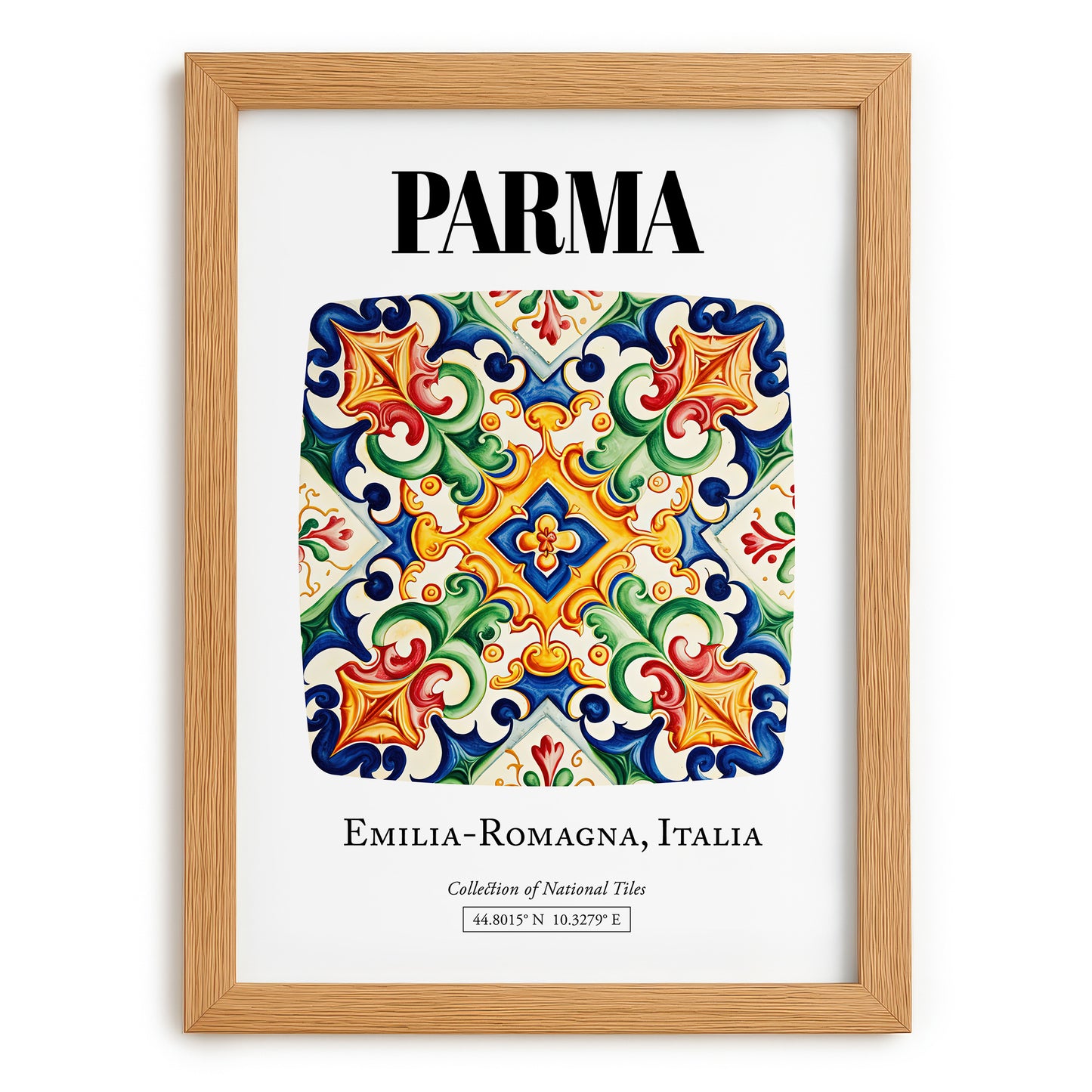 Parma, Italy – Travel Poster, set in oak frame