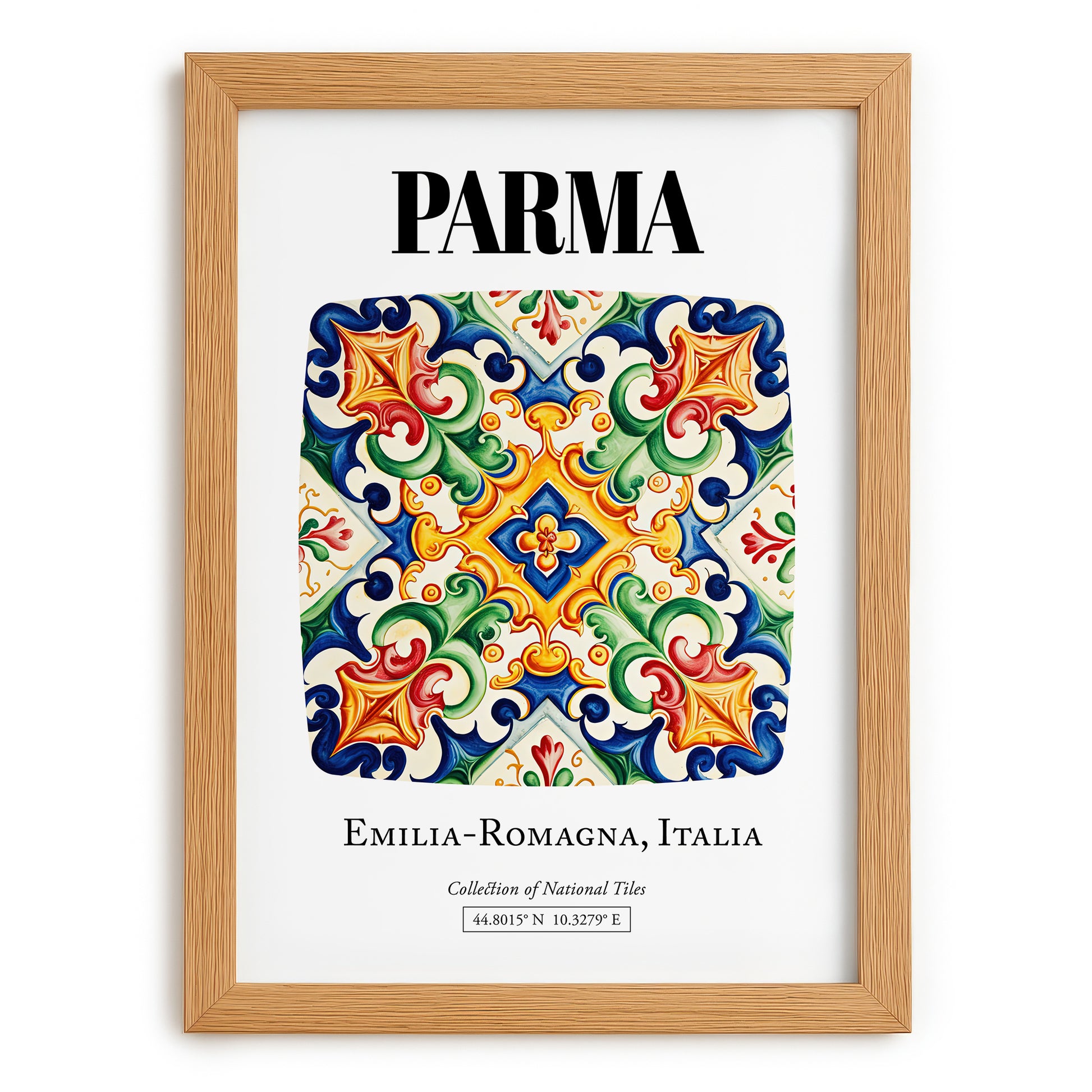 Parma, Italy – Travel Poster, set in oak frame