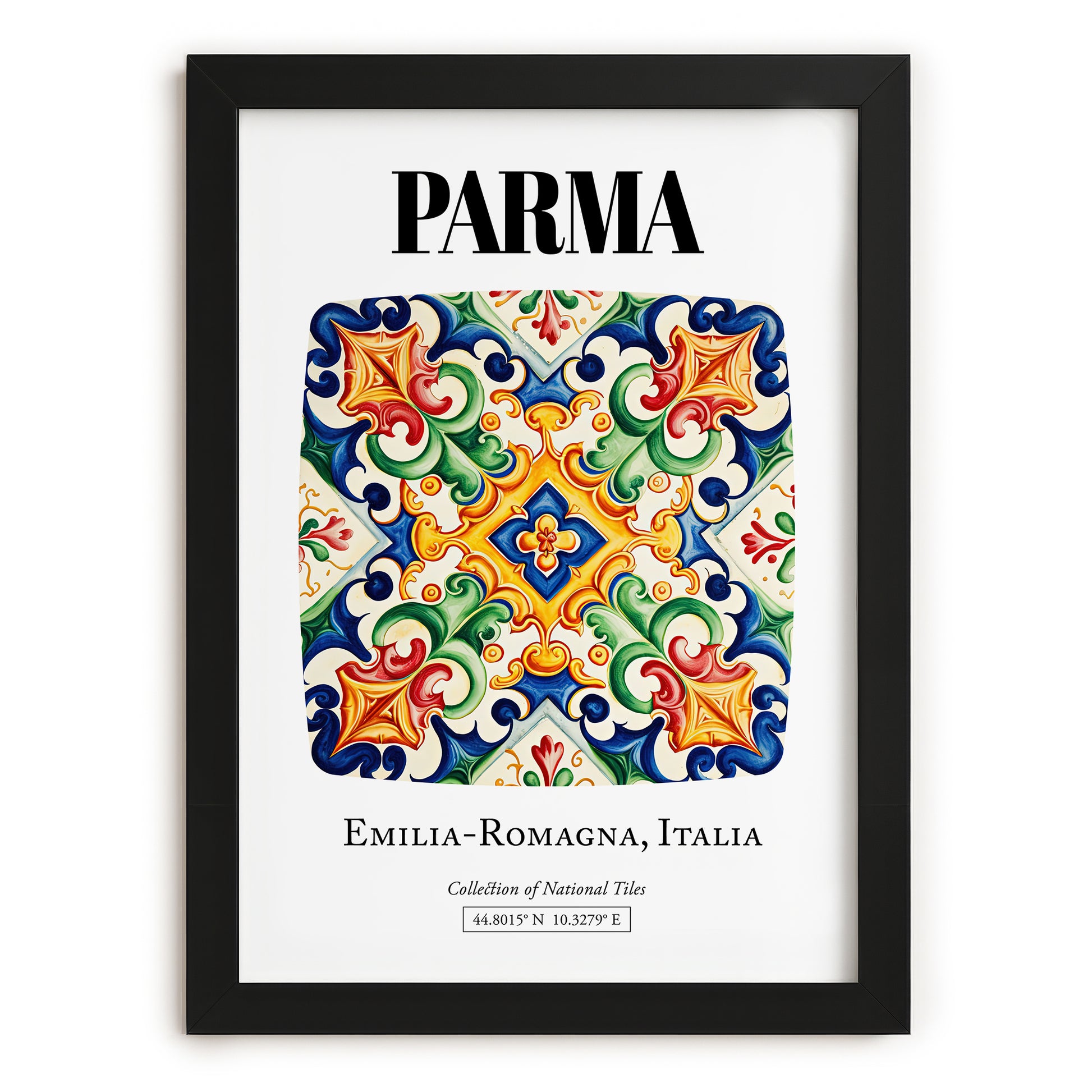 Parma, Italy – Travel Poster, in sleek black frame