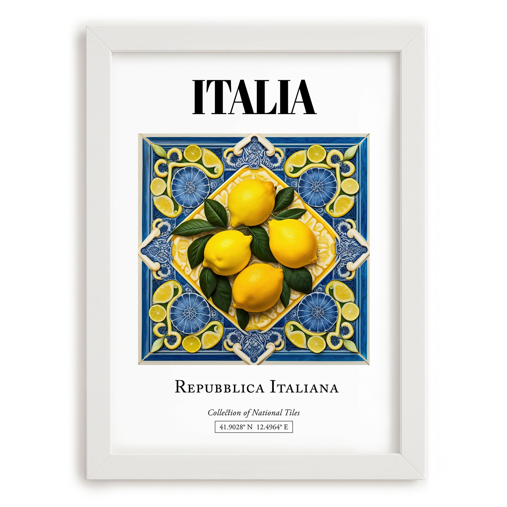 Italia, Repubblica Italiana – Travel Print, placed in minimal white frame
