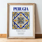 Perugia, Italy – Travel Print, in wooden frame leaning on the floor