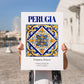 Perugia, Italy – Travel Print, no-text version framed in wood