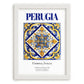 Perugia, Italy – Travel Print, placed in minimal white frame