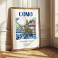 Como, Italy – Travel Poster, styled in a charming Paris street view