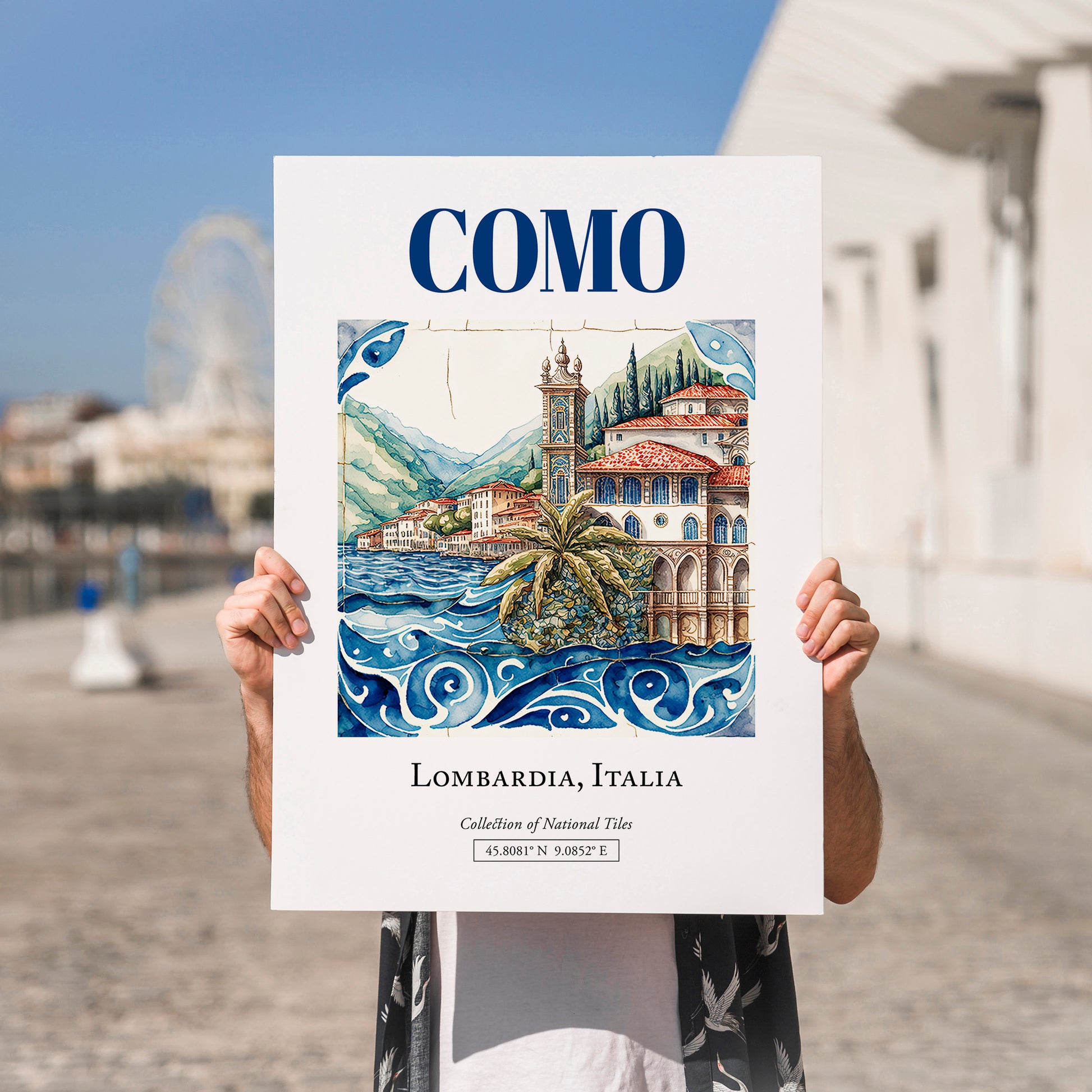 Como, Italy – Travel Poster, no-text version framed in wood