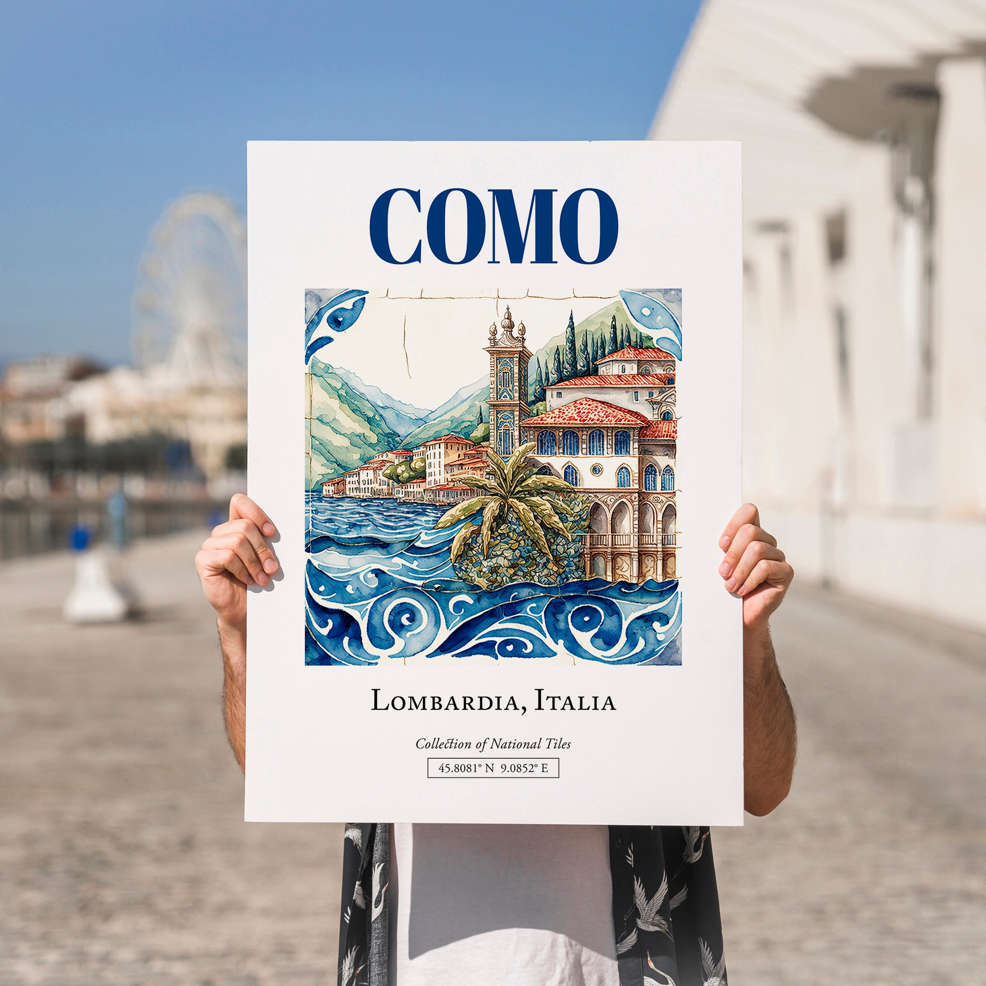 Como, Italy – Travel Poster, no-text version framed in wood