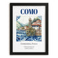 Como, Italy – Travel Poster, in sleek black frame