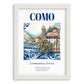Como, Italy – Travel Poster, placed in minimal white frame