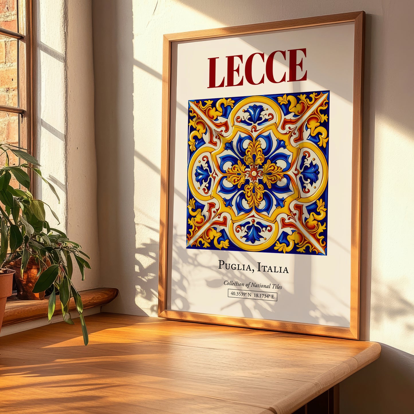 Lecce, Italy – Retro Travel Poster, clean layout with no caption