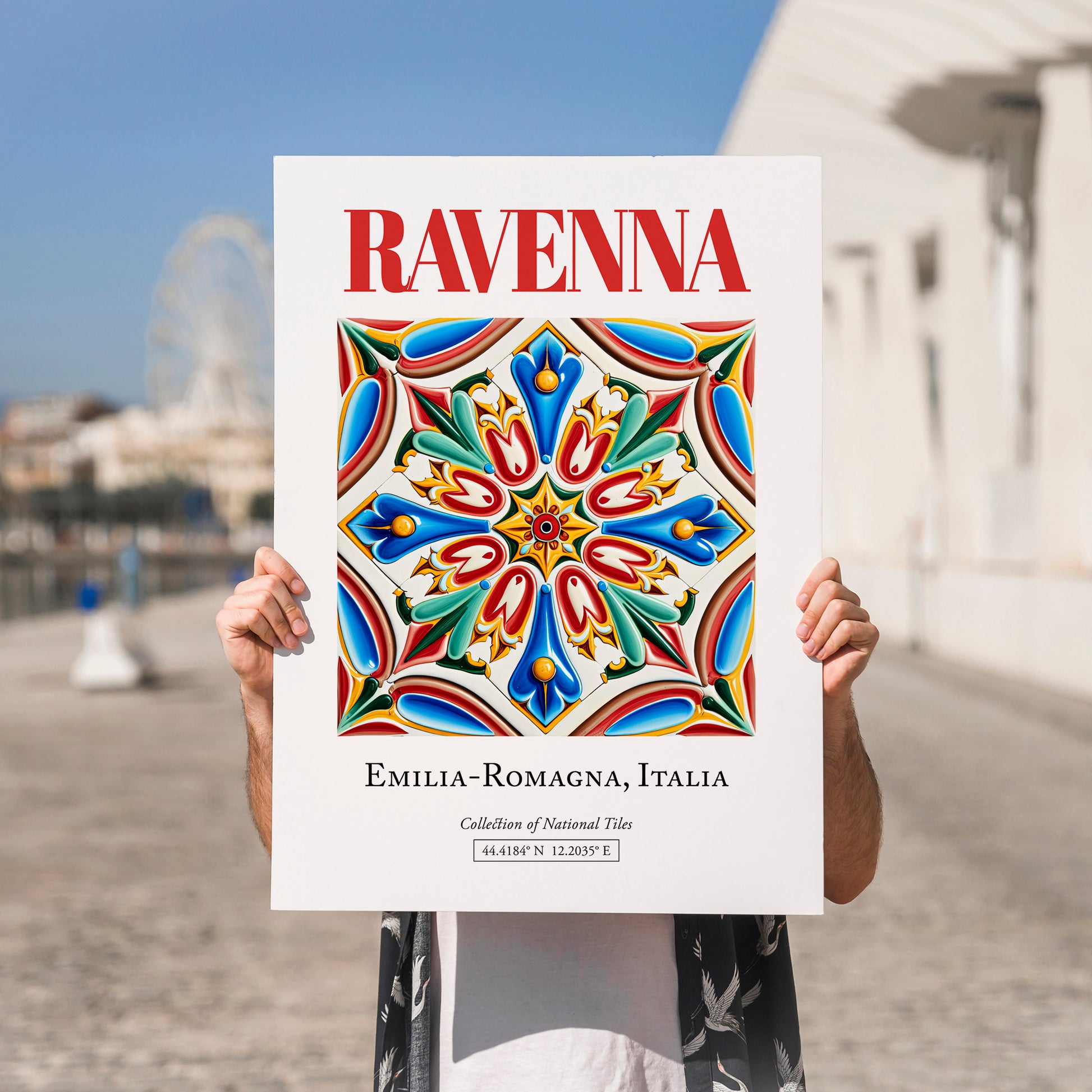 Ravenna, Italy – Tourist Destination Poster, no-text version framed in wood
